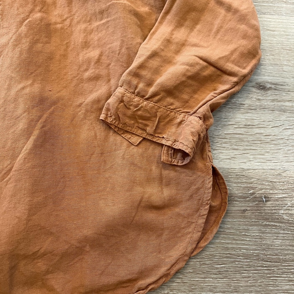 Pilcro Brown Button Down Shirt with Fringe Detail - Picture 6 of 13